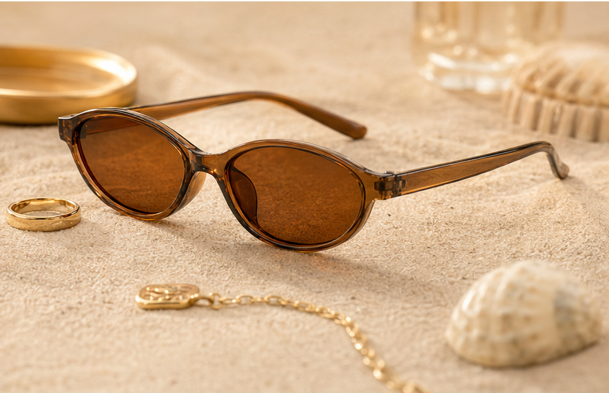 Lunettes de soleil cat-eye rétro Mirage Lola — coloris ambré, protection UV400 style années 2000