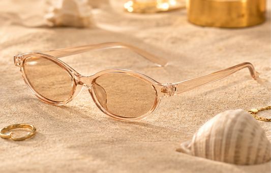 Lunettes de soleil cat-eye rétro Y2K Mirage Lola — coloris champagne, protection UV400