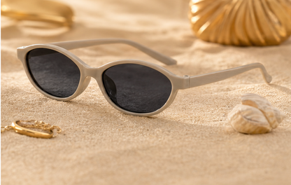 Lunettes de soleil cat-eye rétro Y2K Mirage Lola — coloris kaki gris, protection UV400